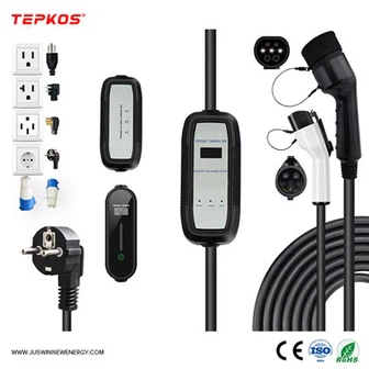 Carregador rápido Ev portátil tipo 2